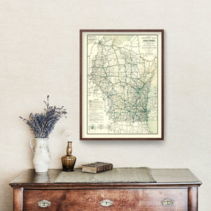 Vintage Map of Wisconsin 1927