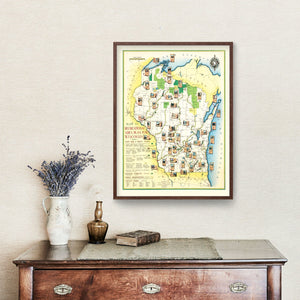 Vintage Map of Wisconsin 1939