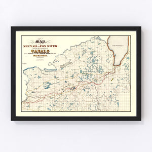 Vintage Fox River, WI Map 1839