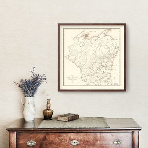 Vintage Map of Wisconsin 1855