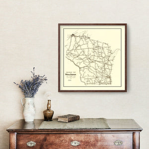 Vintage Map of Wisconsin 1923