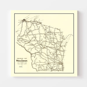 Vintage Map of Wisconsin 1923
