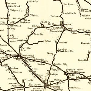 Vintage Map of Wisconsin 1923