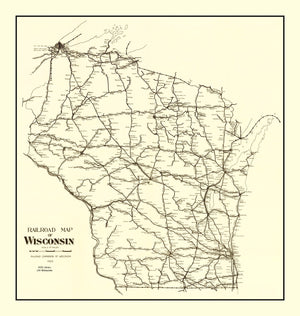 Vintage Map of Wisconsin 1923