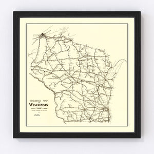 Vintage Map of Wisconsin 1923