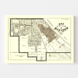 Vintage Map of Bay View, Wisconsin 1919