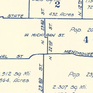 Vintage Map of Milwaukee, Wisconsin 1931