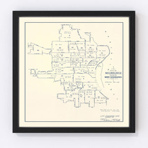 Vintage Map of Milwaukee, Wisconsin 1931