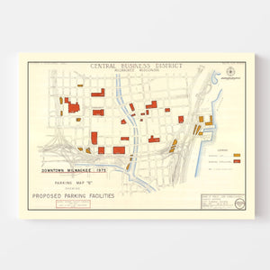 Vintage Map of Milwaukee, Wisconsin 1957