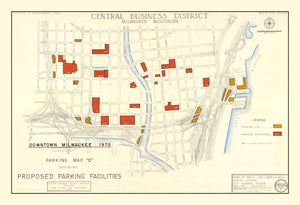 Vintage Map of Milwaukee, Wisconsin 1957