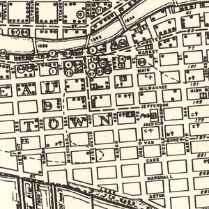 Vintage Map of Milwaukee, Wisconsin 1870