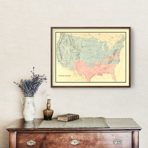 Vintage Republican Sweep of United States Map 1894