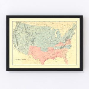 Vintage Republican Sweep of United States Map 1894