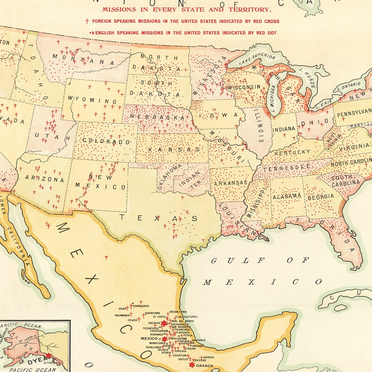 Vintage Missions of the Methodist Episcopal Church Map 1898