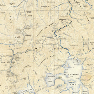 Vintage Yellowstone National Park Map 1882