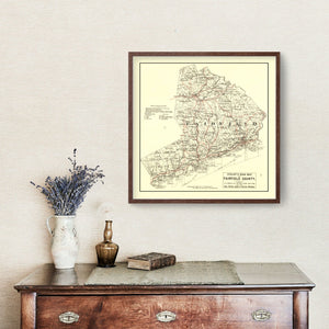 Vintage Map of Fairfield County, Connecticut 1885
