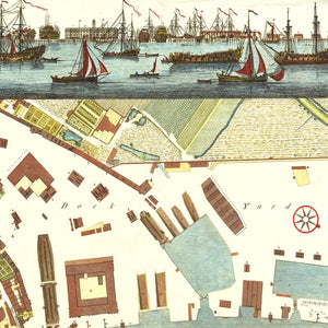 Vintage Map of the Dockyard at Deptford 1753