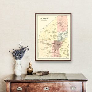 Vintage Map of New Britain, Connecticut 1869