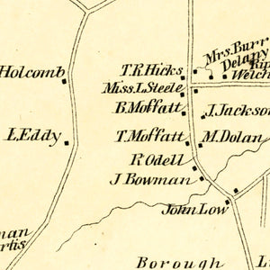 Vintage Map of New Britain, Connecticut 1869