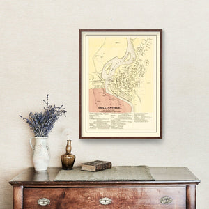 Vintage Map of Collinsville, Connecticut 1869
