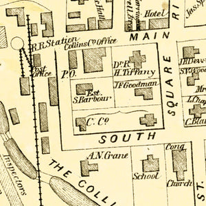 Vintage Map of Collinsville, Connecticut 1869