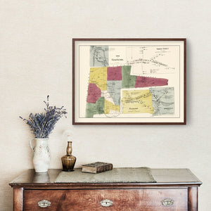 Vintage Map of Town of Ellington, Connecticut 1869