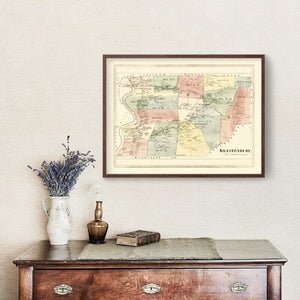 Vintage Map of Glastenbury, Connecticut 1869