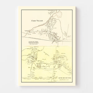 Vintage Map of Union Village, Connecticut 1869