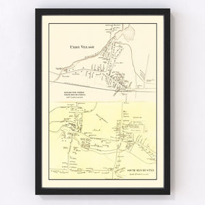 Vintage Map of Union Village, Connecticut 1869