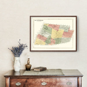 Vintage Map of South Windsor, Connecticut 1869