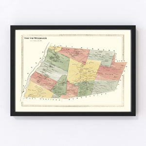 Vintage Map of South Windsor, Connecticut 1869