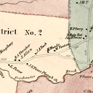 Vintage Map of Enfield, Connecticut 1869