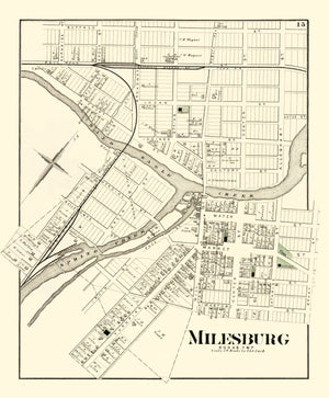 Vintage Map of Milesburg, Pennsylvania 1874