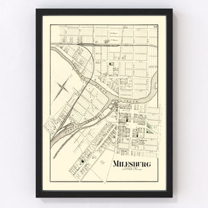 Vintage Map of Milesburg, Pennsylvania 1874