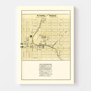 Vintage Map of Snow Shoe, Pennsylvania 1874