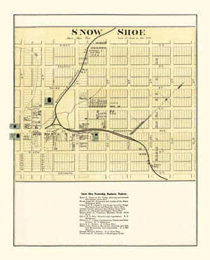 Vintage Map of Snow Shoe, Pennsylvania 1874