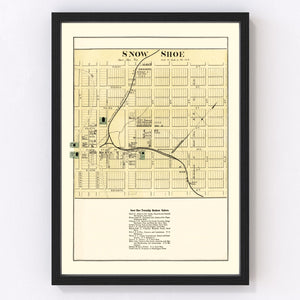Vintage Map of Snow Shoe, Pennsylvania 1874