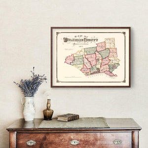 Vintage Map of Delaware County, Pennsylvania 1875
