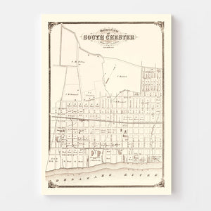 Vintage Map of South Chester, Pennsylvania 1875