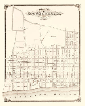 Vintage Map of South Chester, Pennsylvania 1875