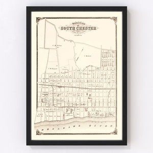 Vintage Map of South Chester, Pennsylvania 1875