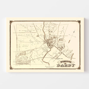 Vintage Map of Darby, Pennsylvania 1875