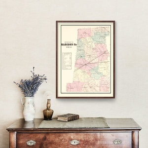 Vintage Map of Madison County, Ohio 1875