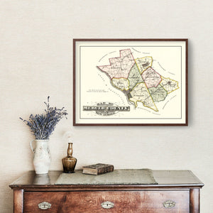 Vintage Map of Mercer County, New Jersey 1875