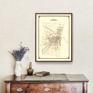 Vintage Map of Hightstown, New Jersey 1875