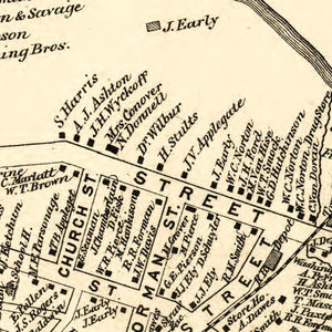Vintage Map of Hightstown, New Jersey 1875