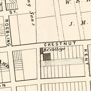 Vintage Map of Chambersburg, New Jersey 1875