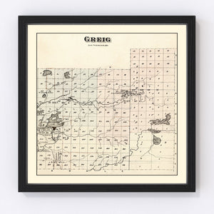 Vintage Map of Greig Township, Lewis County, New York 1875