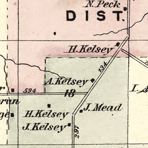 Vintage Map of Harrisburgh Township, Lewis County, New York 1875