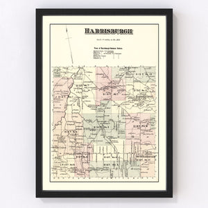 Vintage Map of Harrisburgh Township, Lewis County, New York 1875